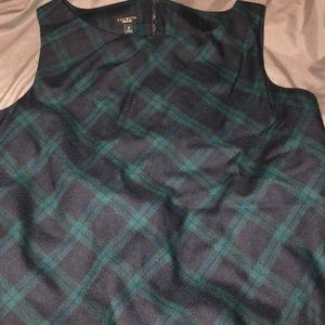 Talbots Dress Navy and Green with lace at bottom